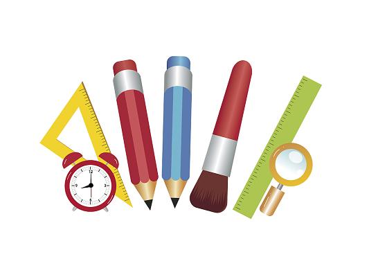 铅笔尺子文具开学文具元素ai素材开学季文具元素